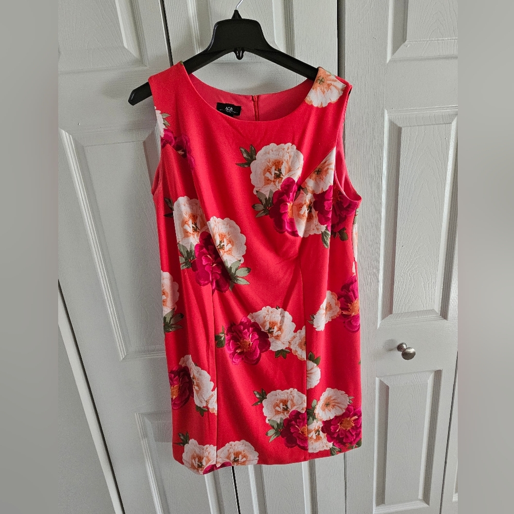 AGB Floral Sleeveless Dress - Red and Pink